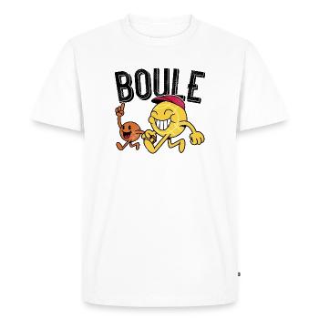 Boules ball with pork go to boules - Men's Premium Organic T-Shirt - white - Front - Nico (187cm)