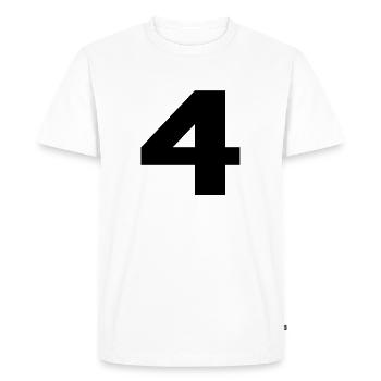 Number 4 in black - Men's Premium Organic T-Shirt - white - Front - Nico (187cm)