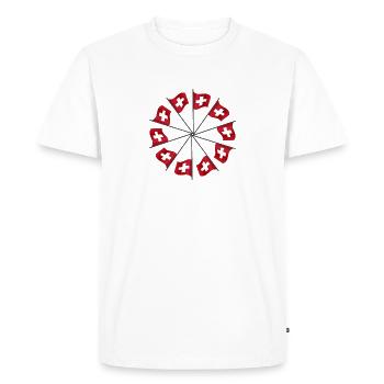 Drapeaux suisses | Swiss flags - T-shirt Premium bio Homme - blanc - Devant - Nico (187cm)