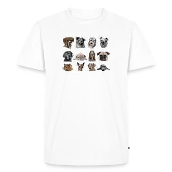 Chiens - T-shirt Premium bio Homme - blanc - Devant - Nico (187cm)