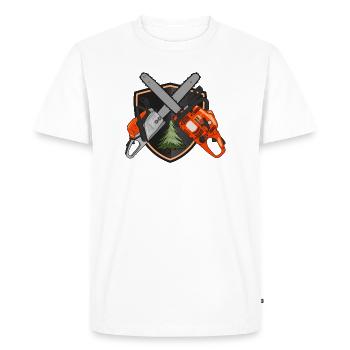 Tronçonneuses sur bouclier - T-shirt Premium bio Homme - blanc - Devant - Nico (187cm)