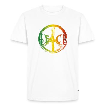 Enseigner la paix - T-shirt Premium bio Homme - blanc - Devant - Nico (187cm)