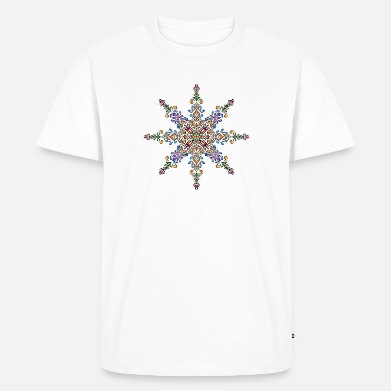 Mandala | Bunt | Leben | Geschenkidee - Männer Premium Bio T-Shirt - Weiß