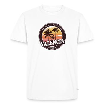 Valence Espagne Vintage Beach Design - T-shirt Premium bio Homme - blanc - Devant - Nico (187cm)