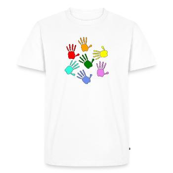 Peindre les mains des enfants - T-shirt Premium bio Homme - blanc - Devant - Nico (187cm)