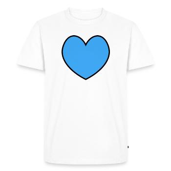 Heart blue black outline - Men's Premium Organic T-Shirt - white - Front - Nico (187cm)
