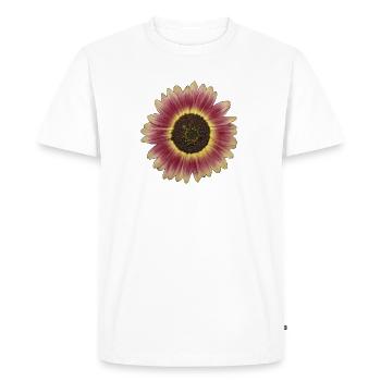 Couronne jaune de tournesol violet - T-shirt Premium bio Homme - blanc - Devant - Nico (187cm)
