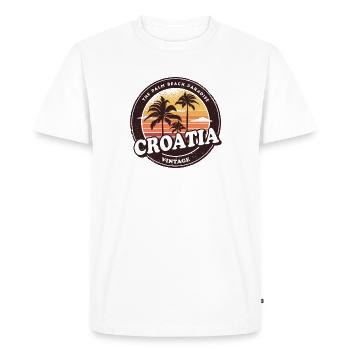 Croatie Vintage Beach Design - T-shirt Premium bio Homme - blanc - Devant - Nico (187cm)