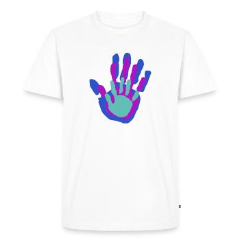 Mom, Dad and Me Palms - Men's Premium Organic T-Shirt - white - Front - Nico (187cm)