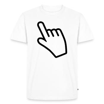 Hand pointing something with the index finger - Men's Premium Organic T-Shirt - white - Front - Nico (187cm)
