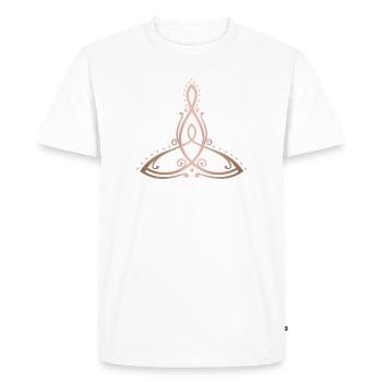 Symbole de la maternité celtique Mère avec enfant - T-shirt Premium bio Homme - blanc - Devant - Nico (187cm)