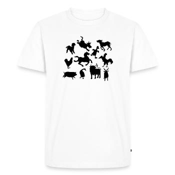 Farm animals - Men's Premium Organic T-Shirt - white - Front - Nico (187cm)