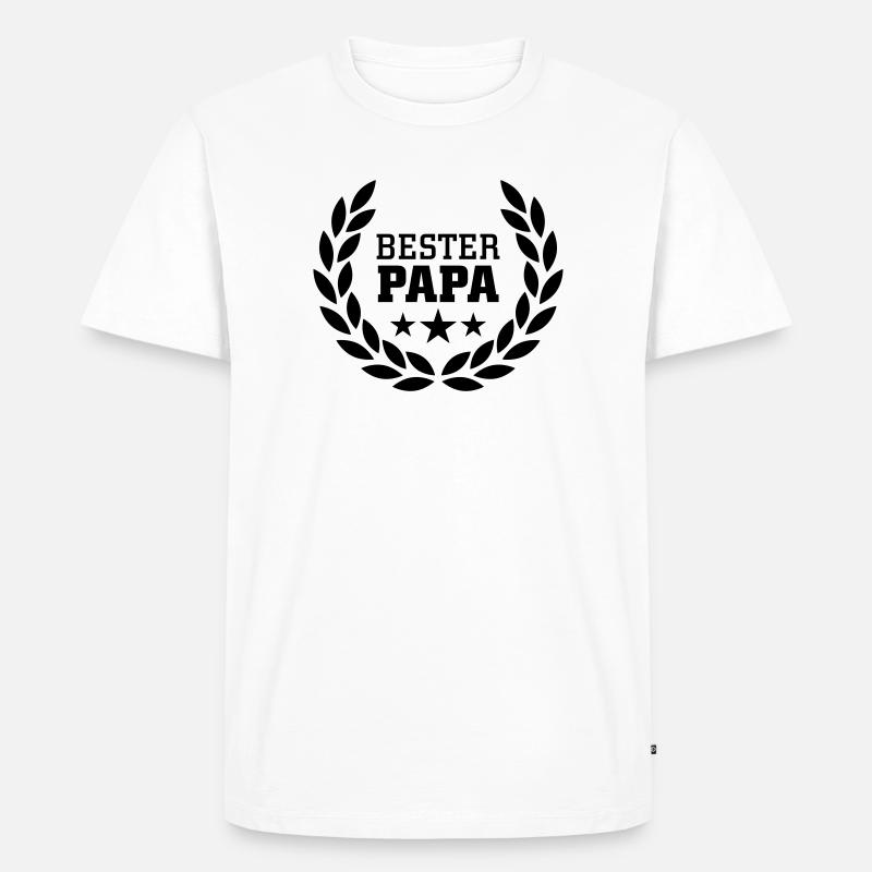 Bester Papa - Männer Premium Bio T-Shirt - Weiß