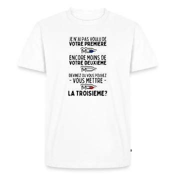 Je n'ai pas Voulu de Votre Première Dose - Humour - T-shirt Premium bio Homme - blanc - Devant - Nico (187cm)