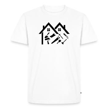 Bricoleur d’entreprise de construction - T-shirt Premium bio Homme - blanc - Devant - Nico (187cm)