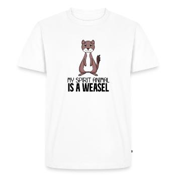 Weasel - Men's Premium Organic T-Shirt - white - Front - Nico (187cm)