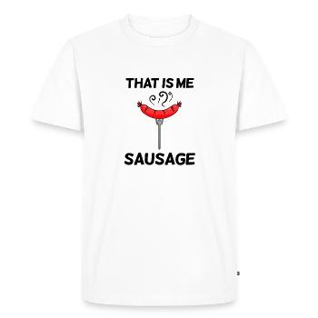 Sausage saying funny - Men's Premium Organic T-Shirt - white - Front - Nico (187cm)