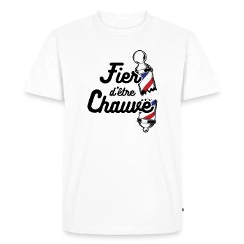 Fier d'être chauve Cadeau drôle pour homme chauve - T-shirt Premium bio Homme - blanc - Devant - Nico (187cm)