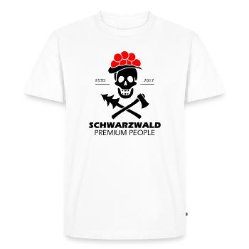 Black Forest Skull Bollenhut - Premium Design - T-shirt Premium bio Homme - blanc - Devant - Nico (187cm)