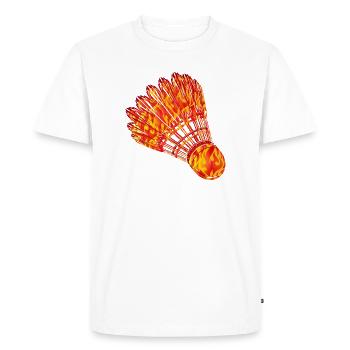 Badminton Badminton Fire Dessin - T-shirt Premium bio Homme - blanc - Devant - Nico (187cm)