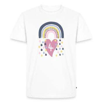 Rainbow 4ème anniversaire - T-shirt Premium bio Homme - blanc - Devant - Nico (187cm)