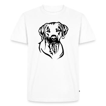 Rhodesian Ridgeback Head - Men's Premium Organic T-Shirt - white - Front - Nico (187cm)