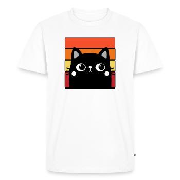 Chat et fond coloré - T-shirt Premium bio Homme - blanc - Devant - Nico (187cm)