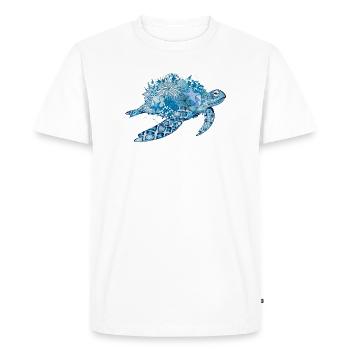 tortue bleue imaginative avec des coraux - T-shirt Premium bio Homme - blanc - Devant - Nico (187cm)