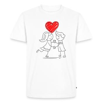 Heart design with pastel colors and sketch style - Men's Premium Organic T-Shirt - white - Front - Nico (187cm)