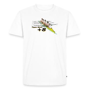 Equipement d’aviron +8 rames - T-shirt Premium bio Homme - blanc - Devant - Nico (187cm)