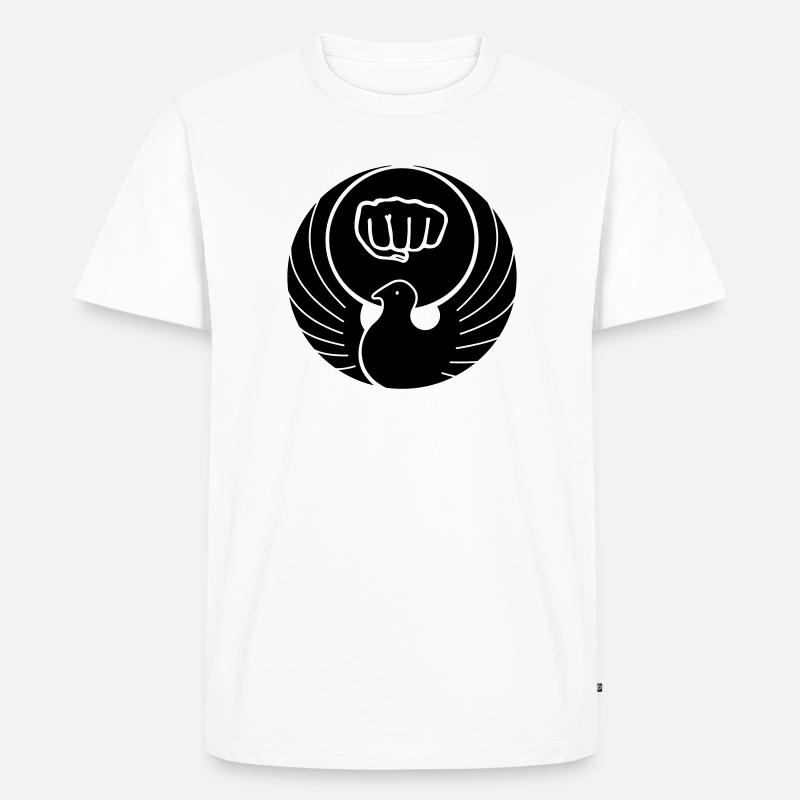 Wado-Taube mit Karate-Faust - Männer Premium Bio T-Shirt - Weiß