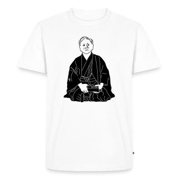 Gichin Funakoshi Shotokan karaté - T-shirt Premium bio Homme - blanc - Devant - Nico (187cm)