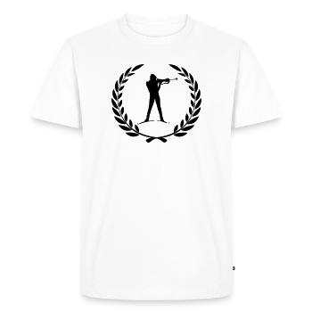 Sport prix couronne de laurier sports d’hiver ski Biathlon - T-shirt Premium bio Homme - blanc - Devant - Nico (187cm)