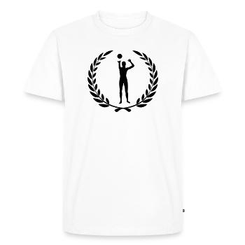 Sports prize laurel wreath volleyball 3 - Men's Premium Organic T-Shirt - white - Front - Nico (187cm)