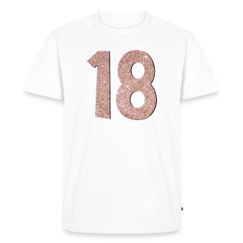 Numéro 18 - 18e anniversaire - dix-huit - T-shirt Premium bio Homme - blanc - Devant - Nico (187cm)