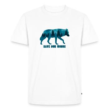 Climate Change Environmental Protection Wolf - Men's Premium Organic T-Shirt - white - Front - Nico (187cm)