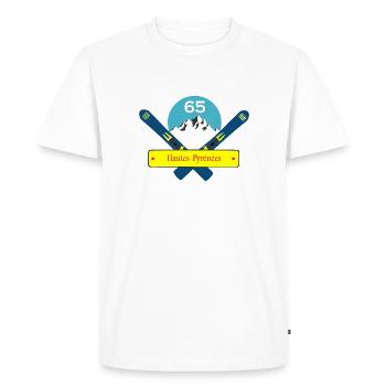 Hautes-pyrénées - T-shirt Premium bio Homme - blanc - Devant - Nico (187cm)