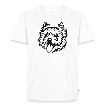 Cairn Terrier Head - Men's Premium Organic T-Shirt - white - Front - Nico (187cm)