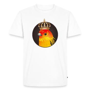 royal bird as a portrait with a golden crown - Men's Premium Organic T-Shirt - white - Front - Nico (187cm)