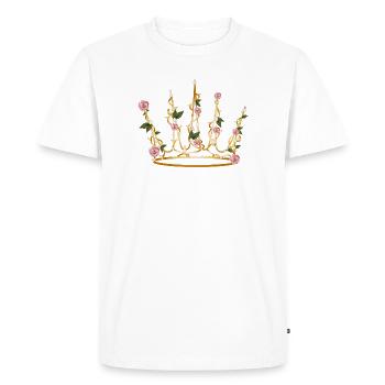 délicate couronne de la Belle au bois dormant faite de pétales de rose et de feuilles - T-shirt Premium bio Homme - blanc - Devant - Nico (187cm)