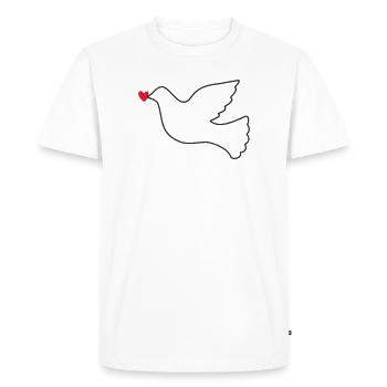 Colombe de la Paix Paix Liberté - T-shirt Premium bio Homme - blanc - Devant - Nico (187cm)