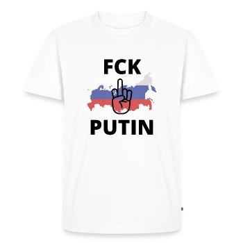 FCK PTN - Men's Premium Organic T-Shirt - white - Front - Nico (187cm)