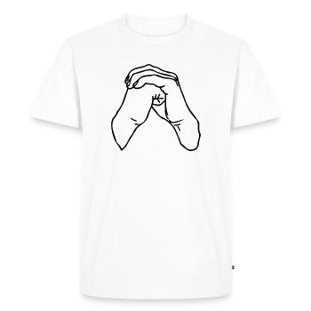 Hands martial art greeting Taekwondo - Men's Premium Organic T-Shirt - white - Front - Nico (187cm)