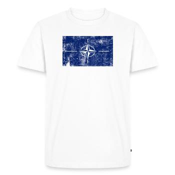 Drapeau de l’OTAN Drapeau Grunge Rétro Vintage - T-shirt Premium bio Homme - blanc - Devant - Nico (187cm)