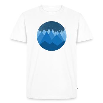 Montagnes enneigées style nocturne minimaliste - T-shirt Premium bio Homme - blanc - Devant - Nico (187cm)