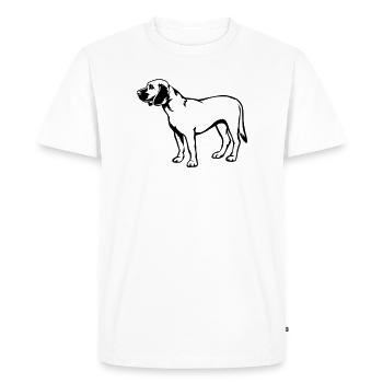 Chien de sueur hanovrien - T-shirt Premium bio Homme - blanc - Devant - Nico (187cm)