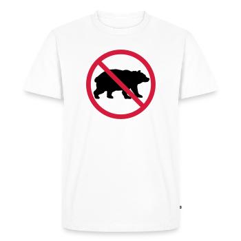 Bear Forbidden Shield - Men's Premium Organic T-Shirt - white - Front - Nico (187cm)