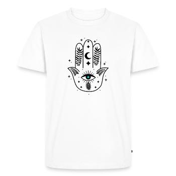 Hamsa Eye Moon Stars - Men's Premium Organic T-Shirt - white - Front - Nico (187cm)