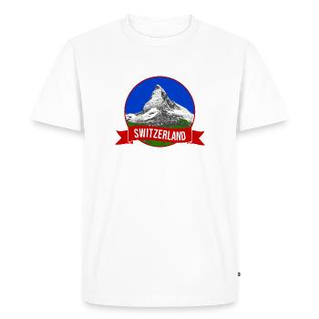 Cervin - Zermatt - Suisse - T-shirt Premium bio Homme - blanc - Devant - Nico (187cm)