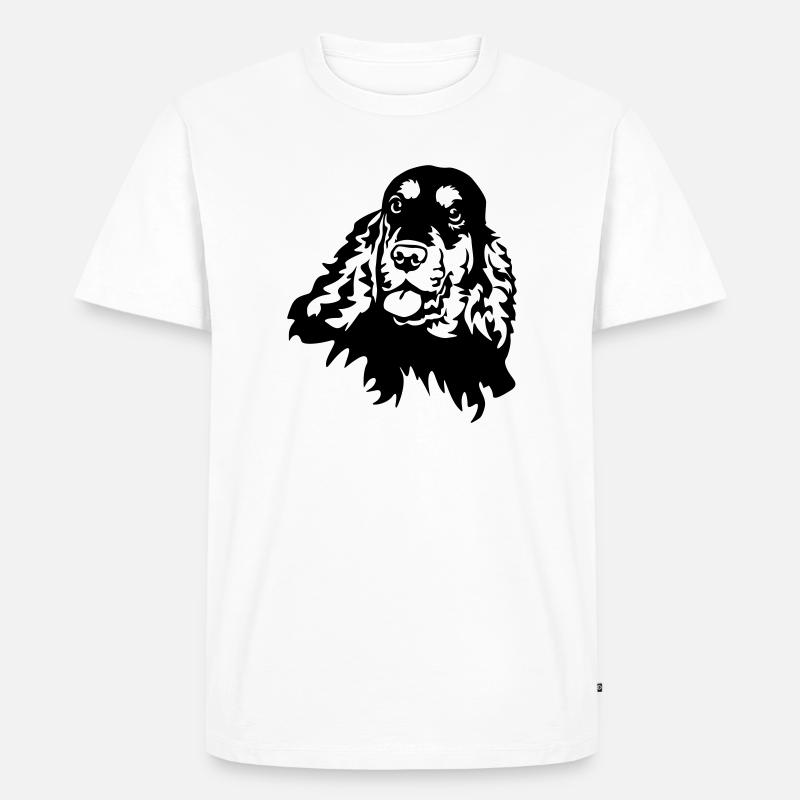 Cocker Spaniel Kopf - Männer Premium Bio T-Shirt - Weiß